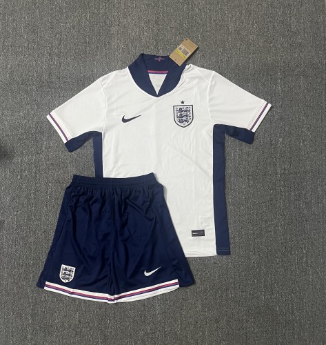 Adult Uniform 2024 England Home Soccer Jersey Shorts Football Set