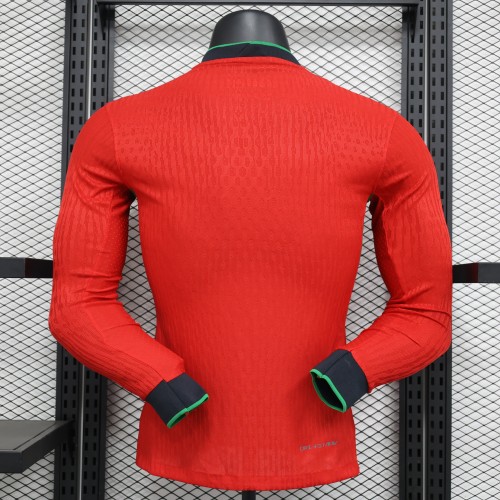 Long Sleeve Player Version 2024 Portugal Home Soccer Jersey Football Shirt