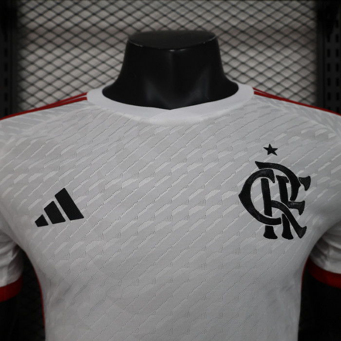 without Sponor Logo Player Version 2024-2025 Flamengo Away White Soccer Jersey Football Shirt