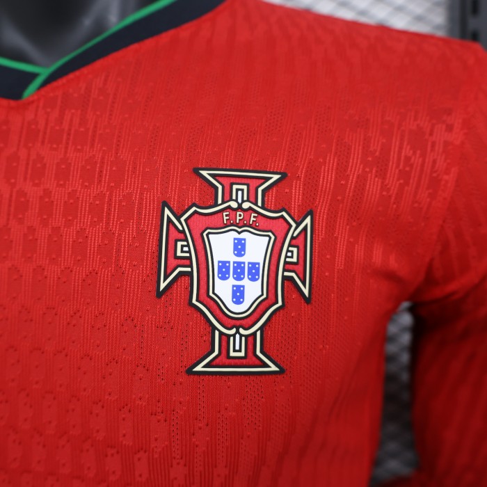 Long Sleeve Player Version 2024 Portugal Home Soccer Jersey Football Shirt
