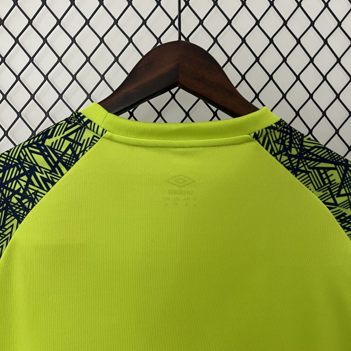 Fan Version 2024-2025 Gremio Fluorescent Green Goalkeeper Soccer Jersey Football Shirt