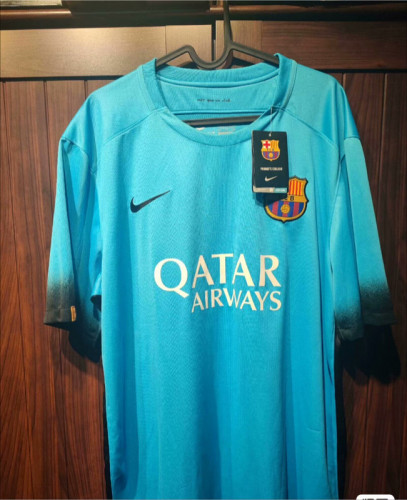 Retro Jersey 2015-2016 Barcelona Third Away Blue Soccer Jersey Vintage Football Shirt