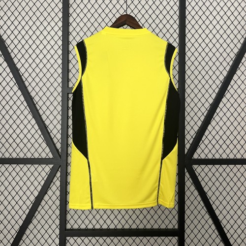 Fan Version 2024-2025 Flamengo Yellow/Black Soccer Training Vest