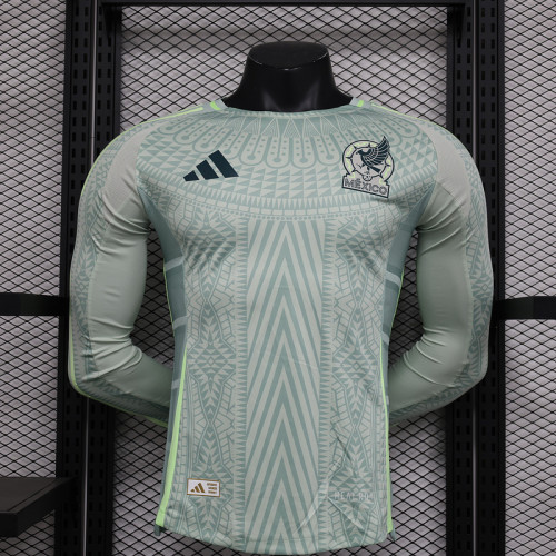 Long Sleeve Player Version Mexico 2024 Away Soccer Jersey Adulto Camiseta de Futbol