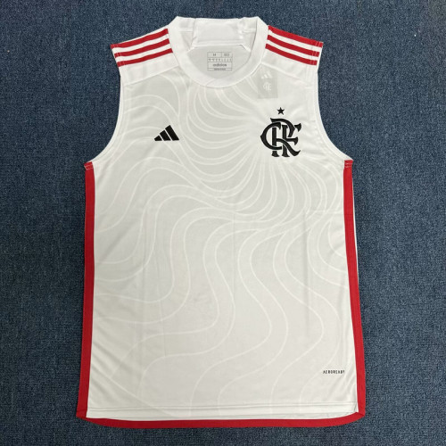Fan Version 2024-2025 Flamengo White Soccer Training Vest