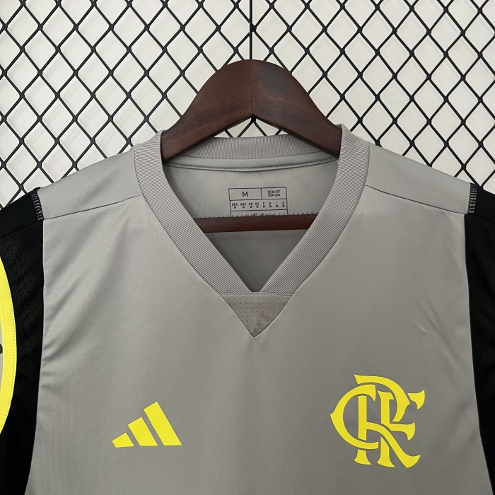 Fan Version 2024-2025 Flamengo Grey Soccer Training Vest