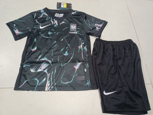Youth Uniform Kids Kit South Korea 2024 Away Soccer Jersey Shorts Child Football Set