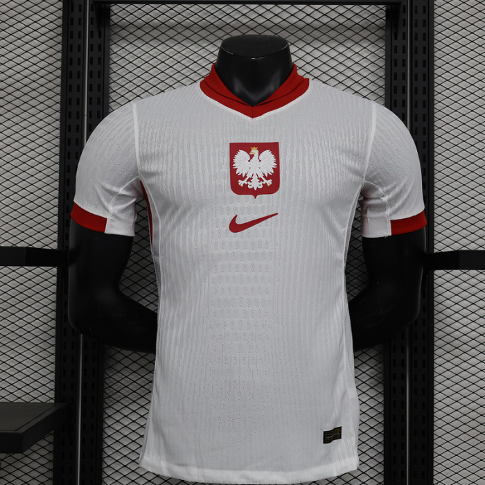 Player Version Poland 2024 Home Soccer Jersey Football Shirt