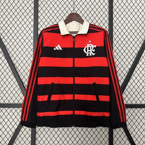 2024 Flamengo Trench Coat Reversible Soccer Reversible Windbreaker Jacket
