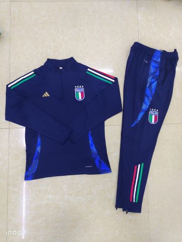 2024 Italy Blue Soccer Training Sweater and Pants