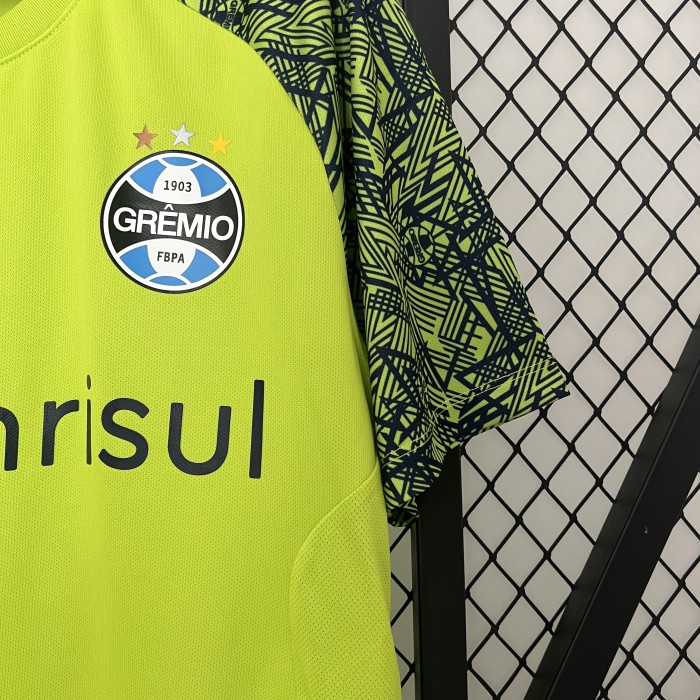 Fan Version 2024-2025 Gremio Fluorescent Green Goalkeeper Soccer Jersey Football Shirt