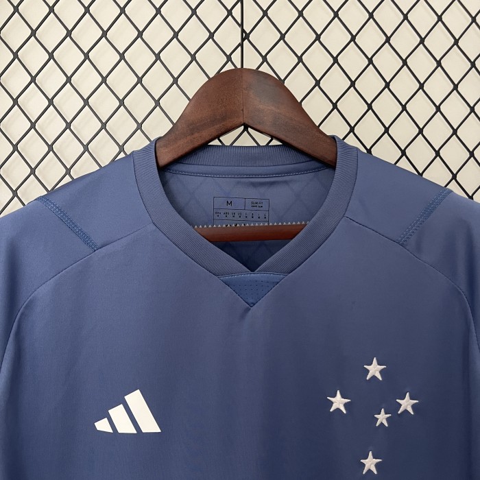 2024-2025 Cruzeiro Blue Soccer Training Jersey Football Pre-match Shirt