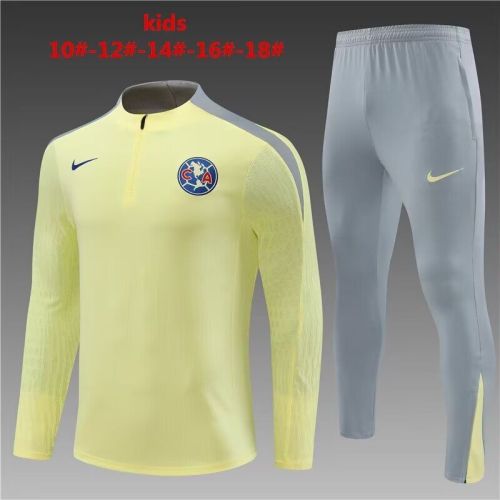 Youth 2024 Club America Yellow/Grey Soccer Training Sweater and Pants