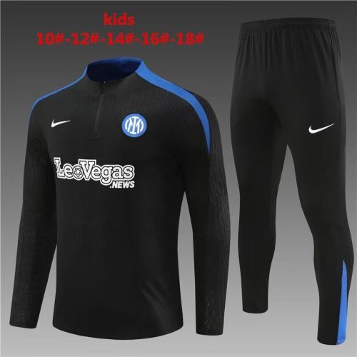Youth 2024 Inter Milan Black/Blue Soccer Training Sweater and Pants