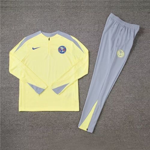 2024 Club America Yellow/Grey Soccer Training Sweater and Pants