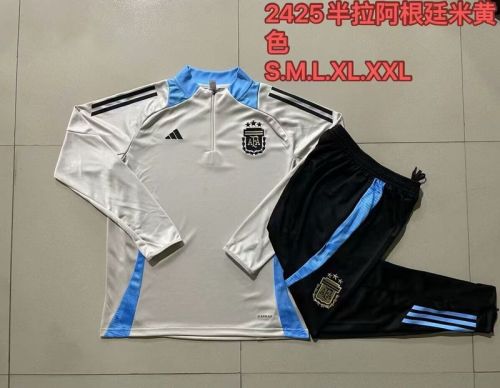 2024 Argentina Beige Soccer Training Sweater and Pants