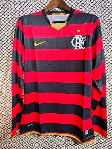 Long Sleeve Retro Jersey 2008-2009 Flamengo Home Soccer Jersey Vintage Football Shirt