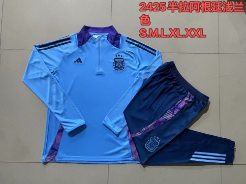 2024 Argentina Blue Soccer Training Sweater and Pants