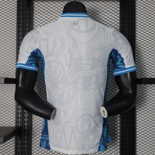 Player Version 2024-2025 Olympique de Marseille Home Soccer Jersey Football Shirt