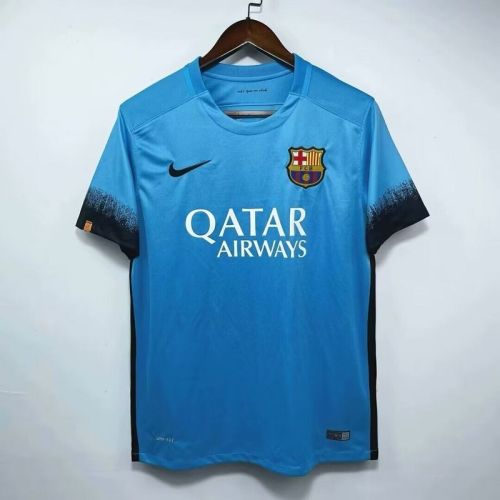 Retro Jersey 2015-2016 Barcelona Third Away Blue Soccer Jersey Vintage Football Shirt