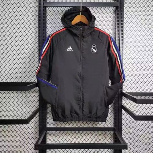 2024 Real Madrid Black Soccer Windbreaker Jacket Football Jacket