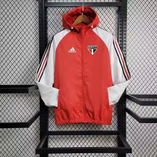 2024 Sao Paulo Red/White Soccer Windbreaker Jacket Football Jacket