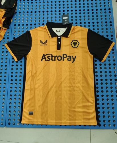 Wolves Polo 2023-2024 Wolverhampton Wanderers Yellow Soccer Polo