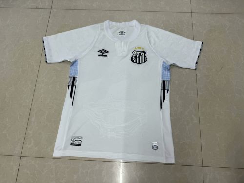 Fan Version 2024-2025 Santos Away White Soccer Jersey Football Shirt
