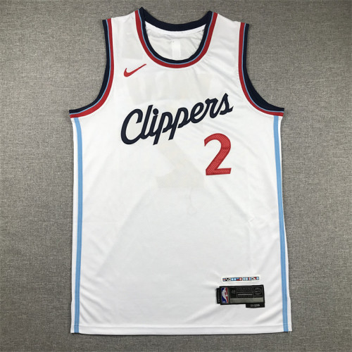 New Los Angeles Clippers 2 LEONARD White NBA Jersey Basketball Shirt