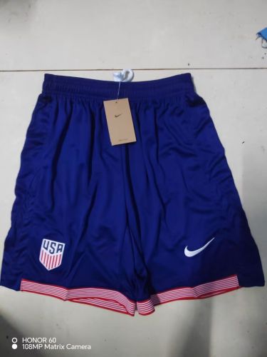 Fan Version USA 2024 Away Blue Soccer Shorts United States Football Shorts