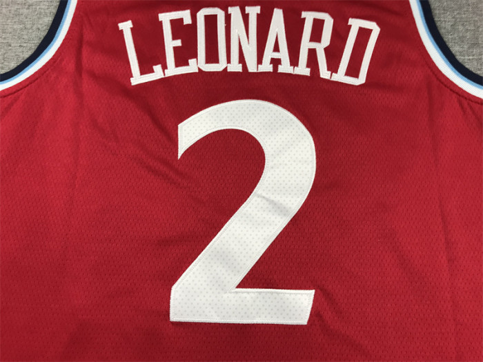 New Los Angeles Clippers 2 LEONARD Red NBA Jersey Basketball Shirt