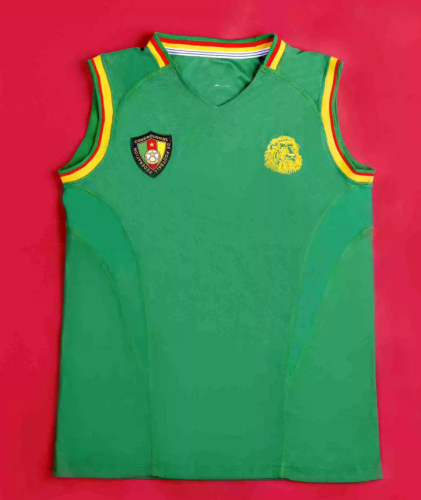 Retro Jersey 2002 Cameroon Green Soccer Jersey Football Vest