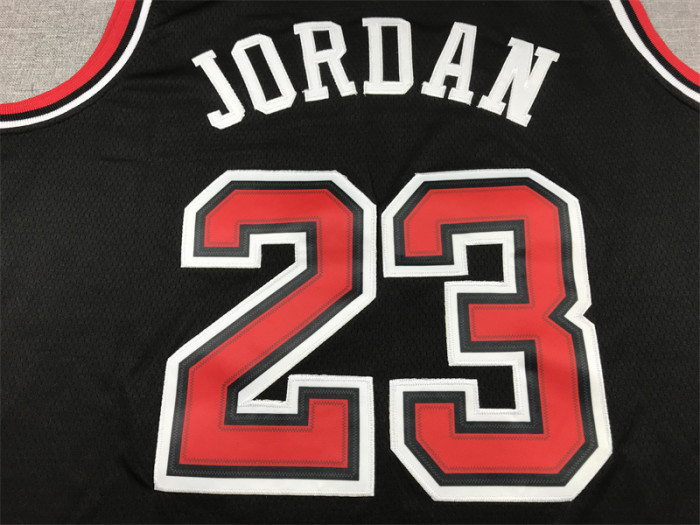 with New Material Chicago Bulls 23 JORDAN Black Basketball Shirt NBA Jersey