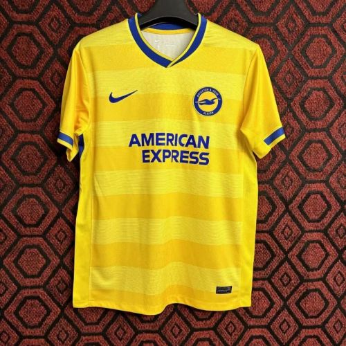 Fan Version 2024-2025 Brighton & Hove Albion Away Yellow Soccer Jersey
