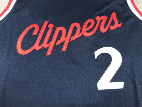 New Los Angeles Clippers 2 LEONARD Dark Blue NBA Jersey Basketball Shirt