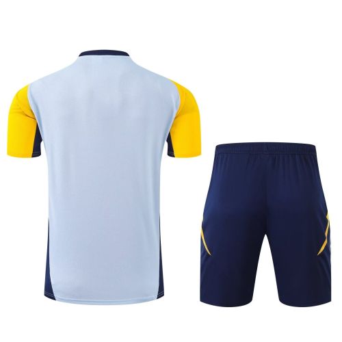 Adult Uniform 2024 Italy Light Blue/Yellow Soccer Training Jersey and Shorts Football Kits