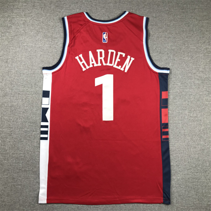 New Los Angeles Clippers 1 HARDEN Red NBA Jersey Basketball Shirt