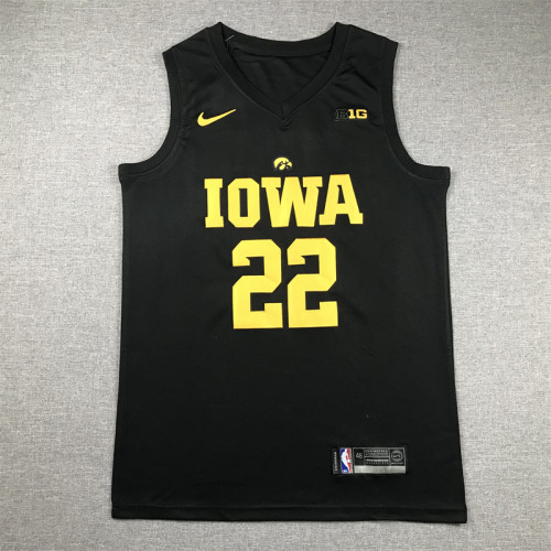 Iowa Hawkeyes 22 CLARK All Black Basketball Shirt NBA Jersey