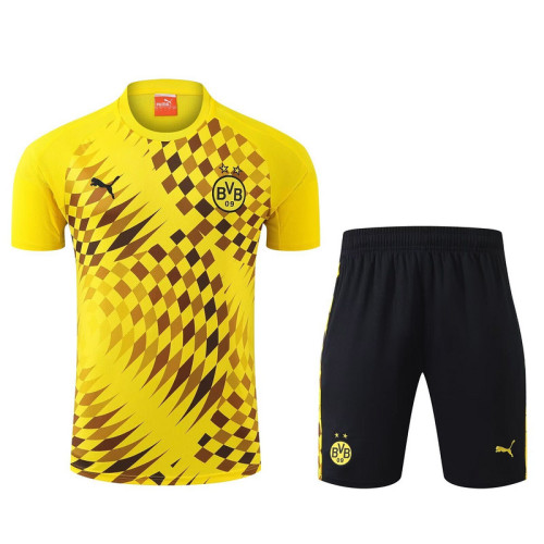 Adult Uniform 2024 Dortmund Yellow Soccer Training Jersey and Shorts BVB Football Kits