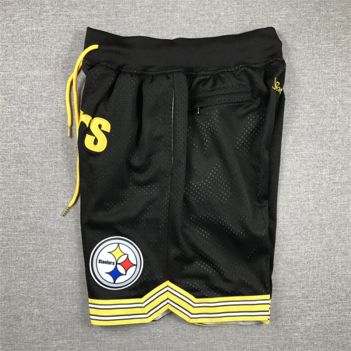 with Pocket Pittsburgh Steelers Black NFL Shorts