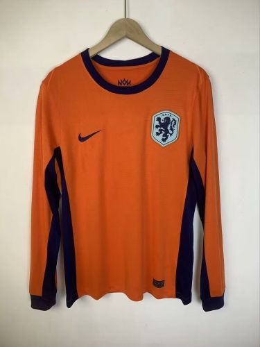 Long Sleeve Fan Version 2024 Netherlands Home Soccer Jersey Holland Football Shirt