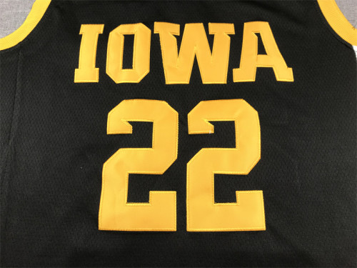 Iowa Hawkeyes 22 CLARK Black/Yellow Basketball Shirt NBA Jersey