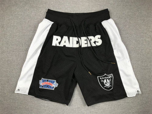 with Pocket New Oakland Raiders Black NFL Shorts