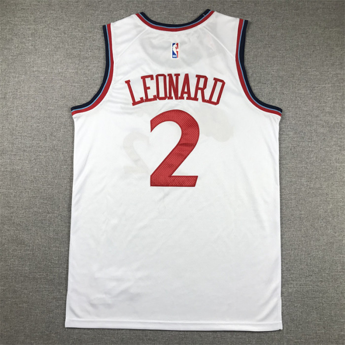 New Los Angeles Clippers 2 LEONARD White NBA Jersey Basketball Shirt