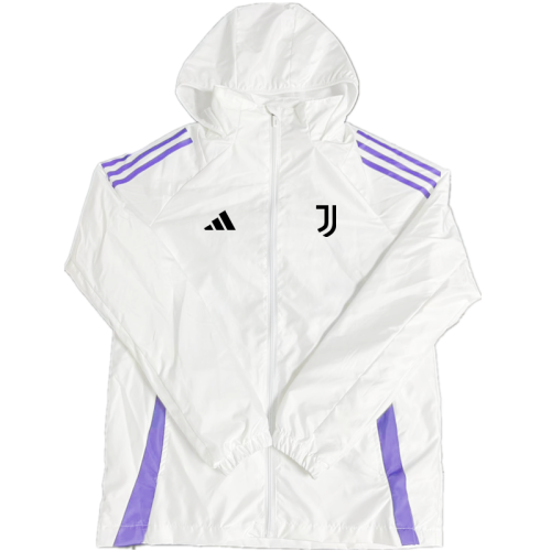 2024 Juventus White/Purple Soccer Windbreaker Jacket Football Jacket