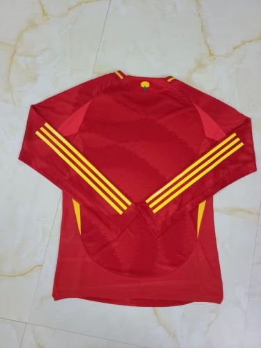 Long Sleeve Fan Version Spain 2024 Home Soccer Jersey España Camisetas de Futbol