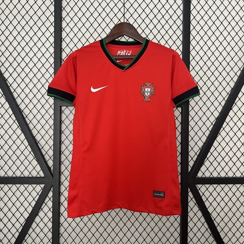 Women Portugal 2024 Home Soccer Jersey Girl Football Shirt