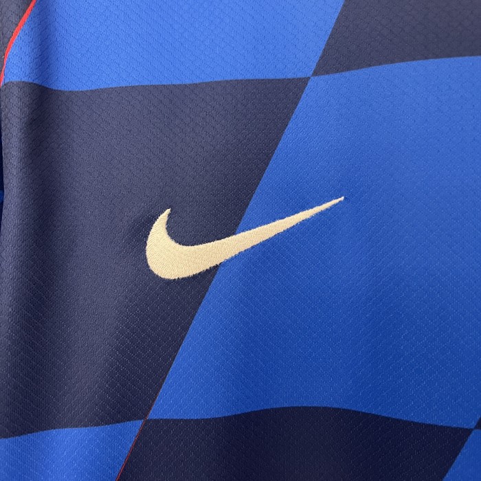 Fan Version Croatia 2024 Away Soccer Jersey Blue Football Shirt