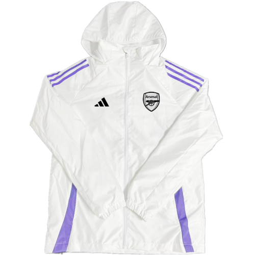 2024 Arsenal White/Purple Soccer Windbreaker Jacket Football Jacket