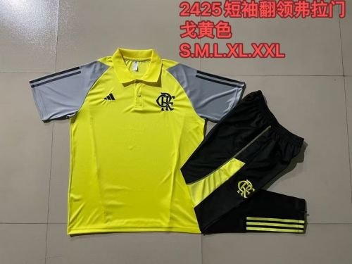 Adult Uniform 2024 Flamengo Yellow Soccer Polo and Pants